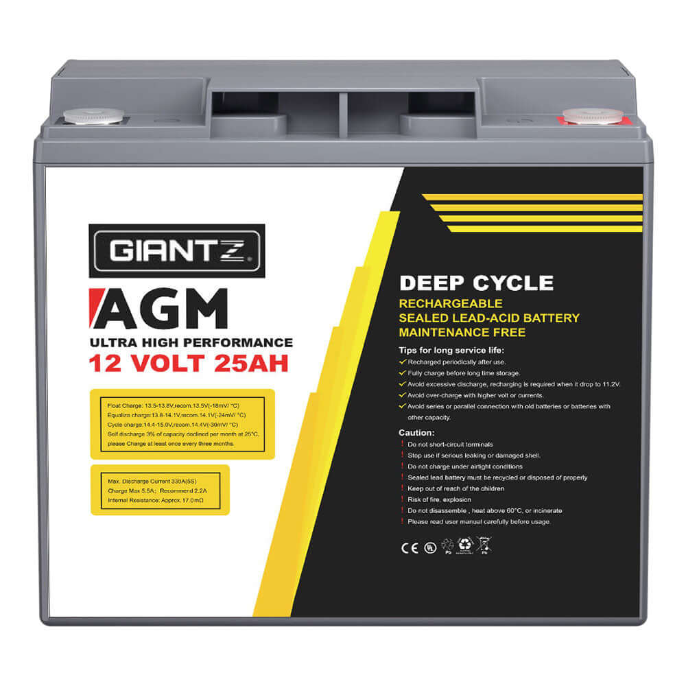 _label_, DSZ Product, feed-cond-new, feed-sl-free shipping, free-shipping, newGiantz Agm Deep Cycle Battery 12V 25Ah Box Portable Solar Caravan Camping - Premium Outdoor Recreation > Camping > Batteries & Generators from Giantz ! Shop Online Buy Now at S & D's Value Store Family Business Best Customer Service_label_, DSZ Product, feed-cond-new, feed-sl-free shipping, free-shipping, new