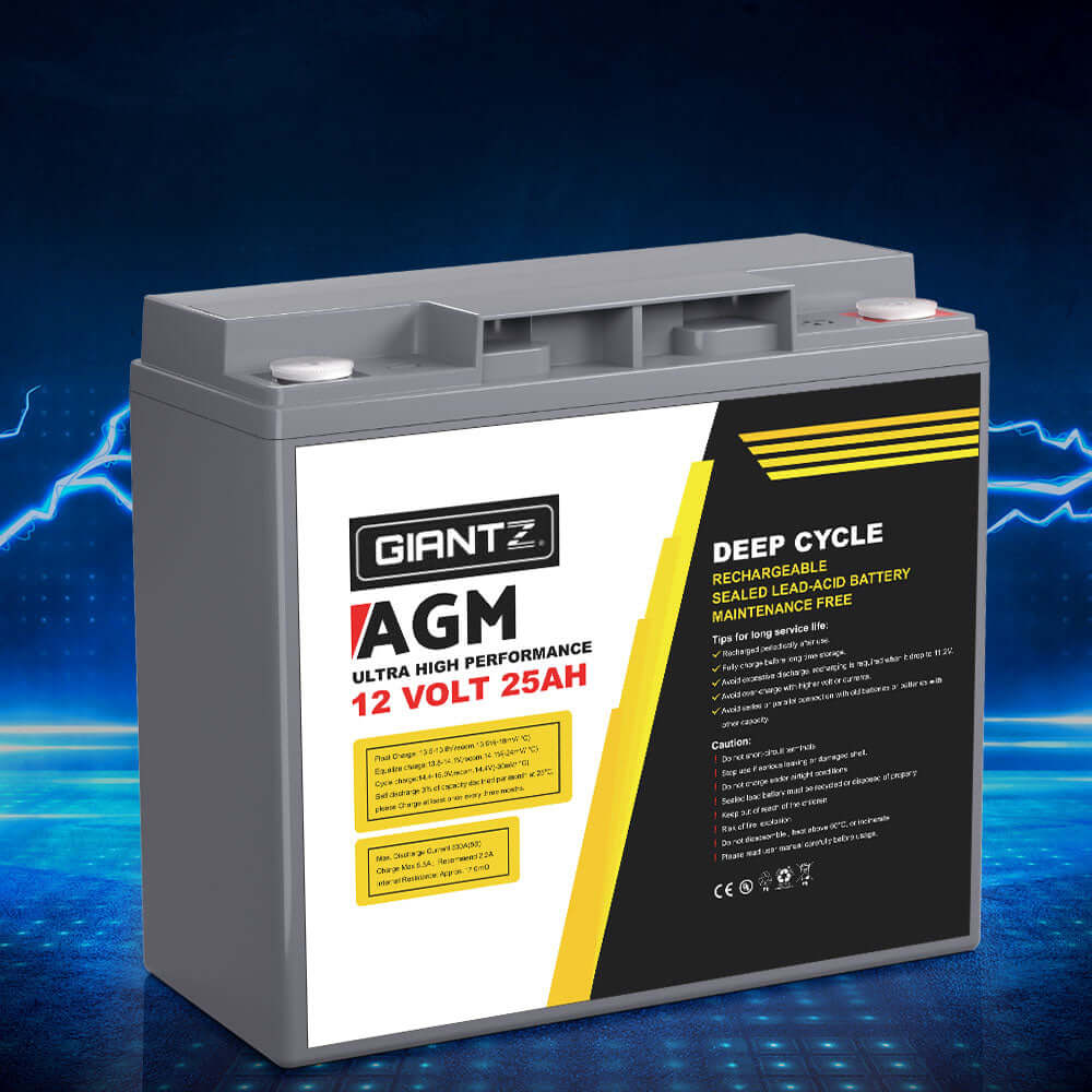 _label_, DSZ Product, feed-cond-new, feed-sl-free shipping, free-shipping, newGiantz Agm Deep Cycle Battery 12V 25Ah Box Portable Solar Caravan Camping - Premium Outdoor Recreation > Camping > Batteries & Generators from Giantz ! Shop Online Buy Now at S & D's Value Store Family Business Best Customer Service_label_, DSZ Product, feed-cond-new, feed-sl-free shipping, free-shipping, new