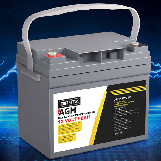 _label_, DSZ Product, feed-cond-new, feed-sl-free shipping, free-shipping, newGiantz Agm Deep Cycle Battery 12V 50Ah Box Portable Solar Caravan Camping - Premium Outdoor Recreation > Camping > Batteries & Generators from Giantz ! Shop Online Buy Now at S & D's Value Store Family Business Best Customer Service_label_, DSZ Product, feed-cond-new, feed-sl-free shipping, free-shipping, new