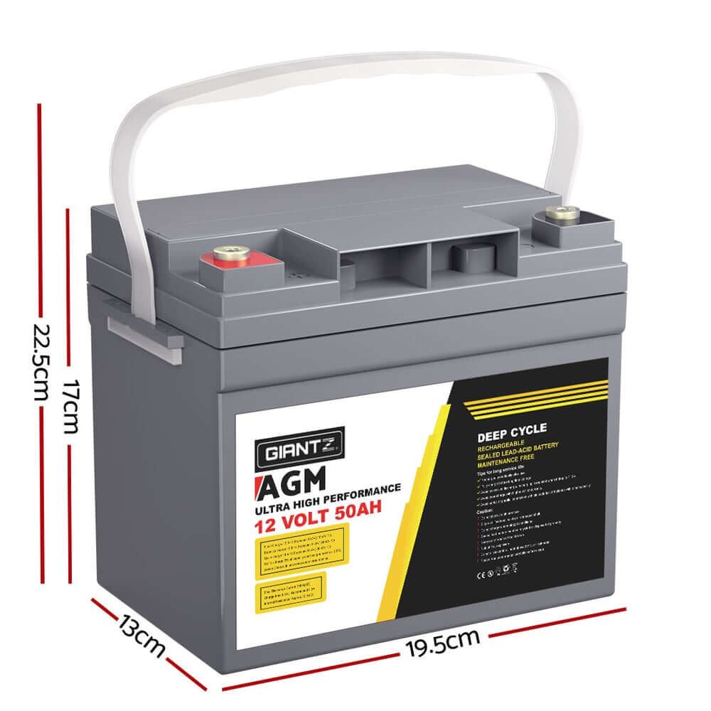 DSZ Product, feed-cond-new, feed-sl-DSZ Freight Payable, newGiantz Agm Deep Cycle Battery 12V 50Ah X2 Box Portable Solar Caravan Camping - Premium Outdoor Recreation > Camping > Batteries & Generators from Giantz ! Shop Online Buy Now at S & D's Value Store Family Business Best Customer ServiceDSZ Product, feed-cond-new, feed-sl-DSZ Freight Payable, new