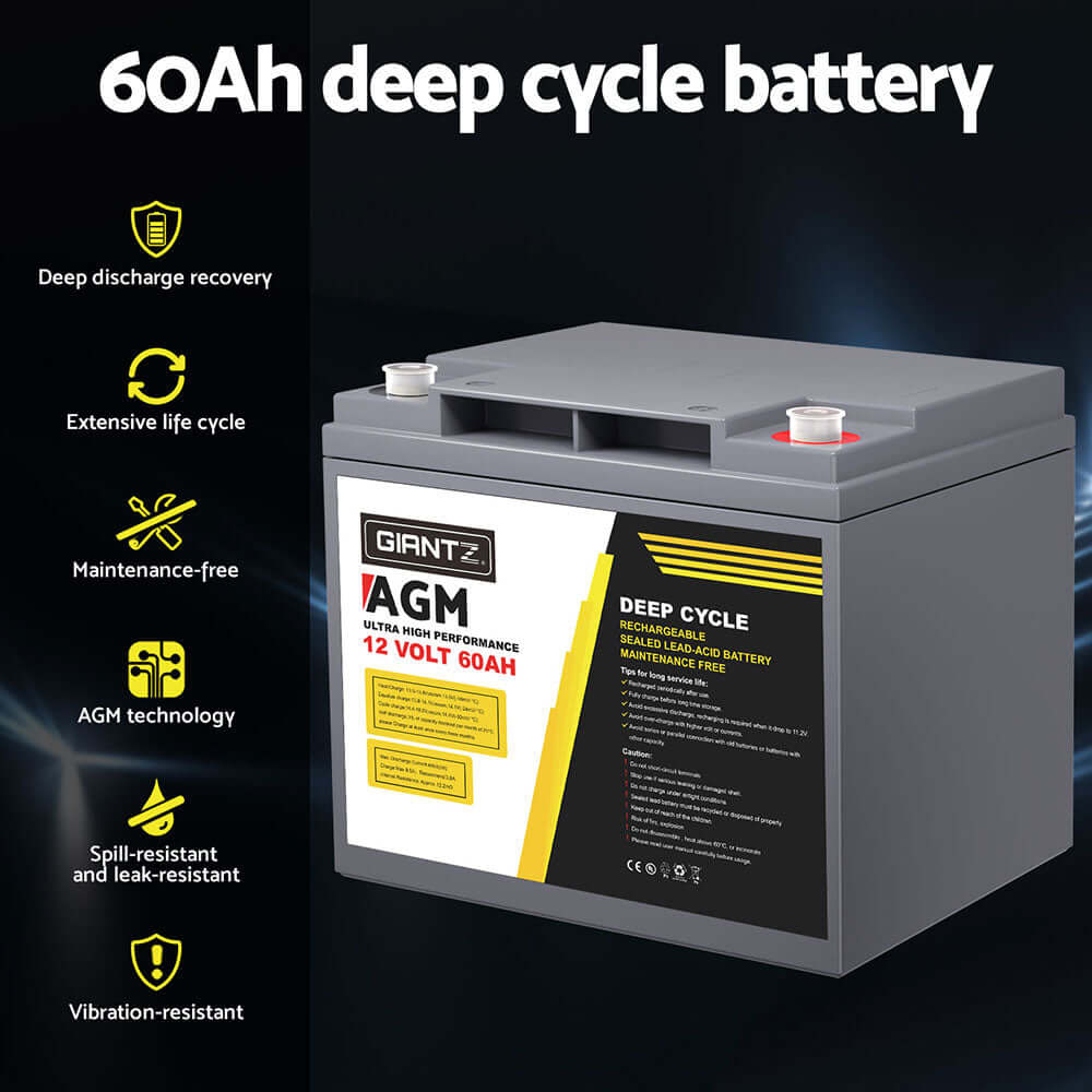 DSZ Product, feed-cond-new, feed-sl-DSZ Freight Payable, newGiantz Agm Battery 12V 60Ah Deep Cycle Box Portable Solar Caravan Camping - Premium Outdoor Recreation > Camping > Batteries & Generators from Giantz ! Shop Online Buy Now at S & D's Value Store Family Business Best Customer ServiceDSZ Product, feed-cond-new, feed-sl-DSZ Freight Payable, new