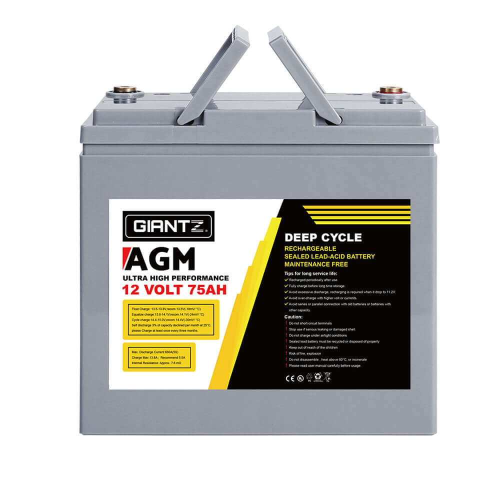 DSZ Product, feed-cond-new, feed-sl-DSZ Freight Payable, newGiantz Agm Deep Cycle Battery 12V 75Ah X2 Box Portable Solar Caravan Camping - Premium Outdoor Recreation > Camping > Batteries & Generators from Giantz ! Shop Online Buy Now at S & D's Value Store Family Business Best Customer ServiceDSZ Product, feed-cond-new, feed-sl-DSZ Freight Payable, new