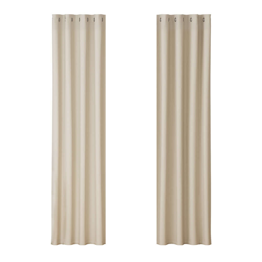 _label_, DSZ Product, feed-cond-new, feed-sl-free shipping, free-shipping, newArtiss 2 X  Blockout Curtains Eyelet 140 X 230Cm Beige - Premium Home & Garden > Curtains > Curtains & Drapes from Artiss ! Shop Online Buy Now at S & D's Value Store Family Business Best Customer Service_label_, DSZ Product, feed-cond-new, feed-sl-free shipping, free-shipping, new