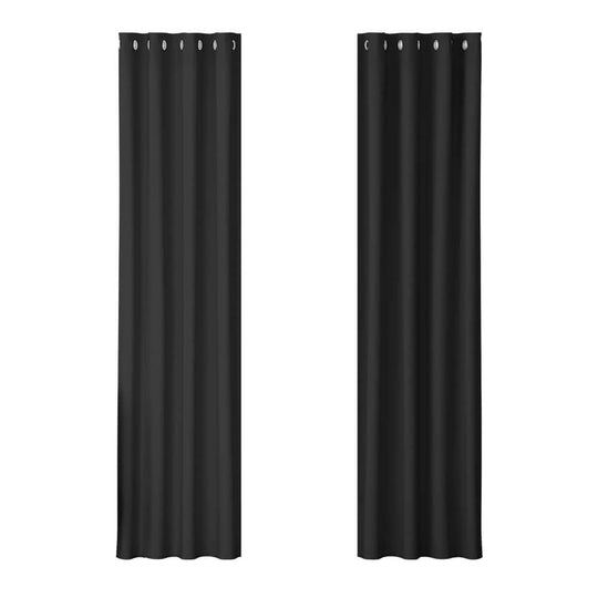 _label_, DSZ Product, feed-cond-new, feed-sl-free shipping, free-shipping, newArtiss 2 X  Blockout Curtains Eyelet 140 X 230Cm Black - Premium Home & Garden > Curtains > Curtains & Drapes from Artiss ! Shop Online Buy Now at S & D's Value Store Family Business Best Customer Service_label_, DSZ Product, feed-cond-new, feed-sl-free shipping, free-shipping, new