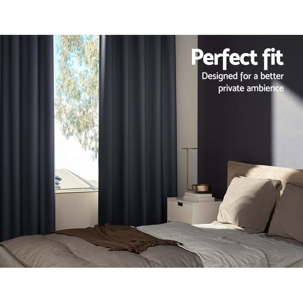 _label_, DSZ Product, feed-cond-new, feed-sl-free shipping, free-shipping, newArtiss 2 X  Blockout Curtains Eyelet 140 X 230Cm Charcoal - Premium Home & Garden > Curtains > Curtains & Drapes from Artiss ! Shop Online Buy Now at S & D's Value Store Family Business Best Customer Service_label_, DSZ Product, feed-cond-new, feed-sl-free shipping, free-shipping, new