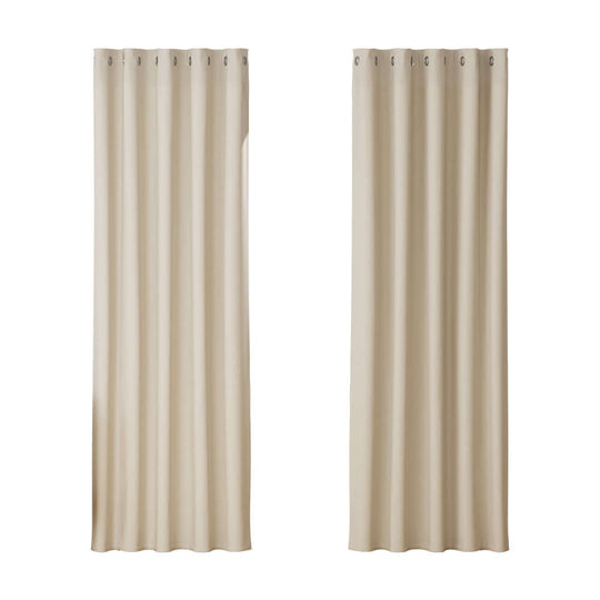 _label_, DSZ Product, feed-cond-new, feed-sl-free shipping, free-shipping, newArtiss 2 X  Blockout Curtains Eyelet 180 X 213Cm Beige - Premium Home & Garden > Curtains > Curtains & Drapes from Artiss ! Shop Online Buy Now at S & D's Value Store Family Business Best Customer Service_label_, DSZ Product, feed-cond-new, feed-sl-free shipping, free-shipping, new