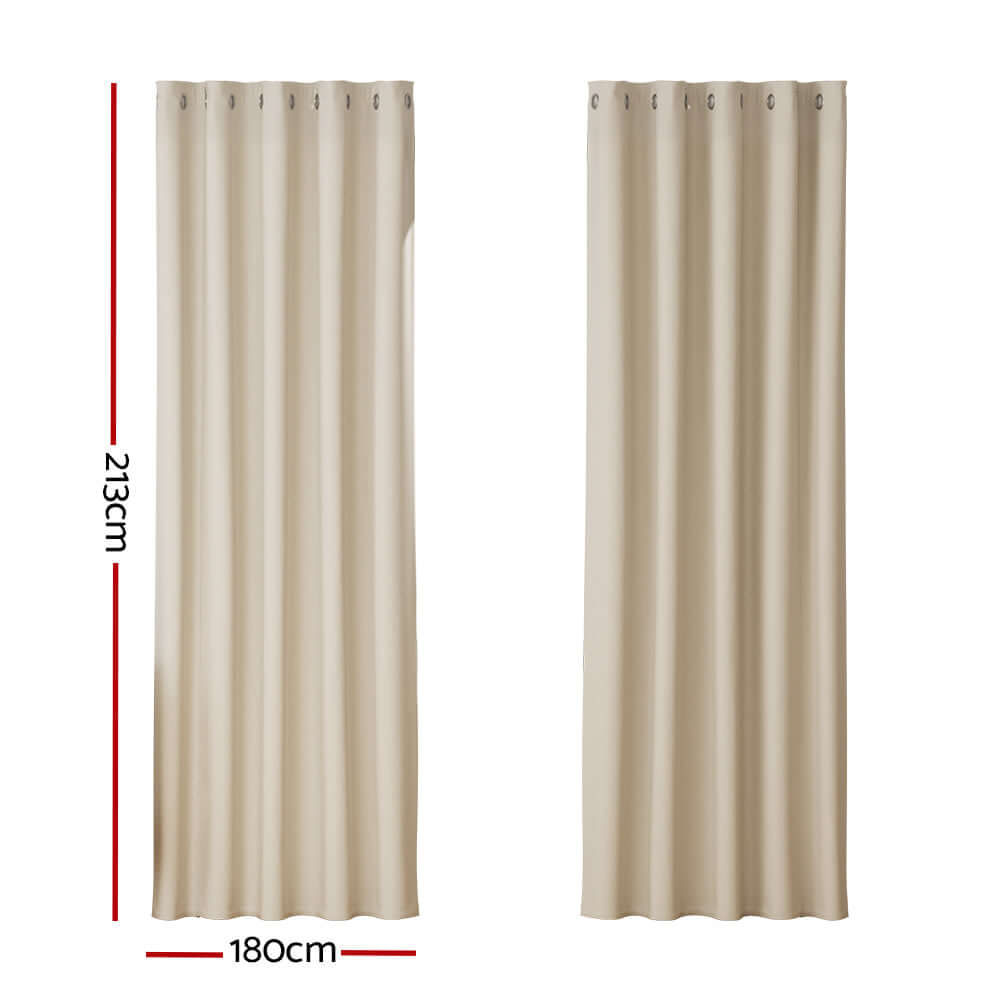 _label_, DSZ Product, feed-cond-new, feed-sl-free shipping, free-shipping, newArtiss 2 X  Blockout Curtains Eyelet 180 X 213Cm Beige - Premium Home & Garden > Curtains > Curtains & Drapes from Artiss ! Shop Online Buy Now at S & D's Value Store Family Business Best Customer Service_label_, DSZ Product, feed-cond-new, feed-sl-free shipping, free-shipping, new