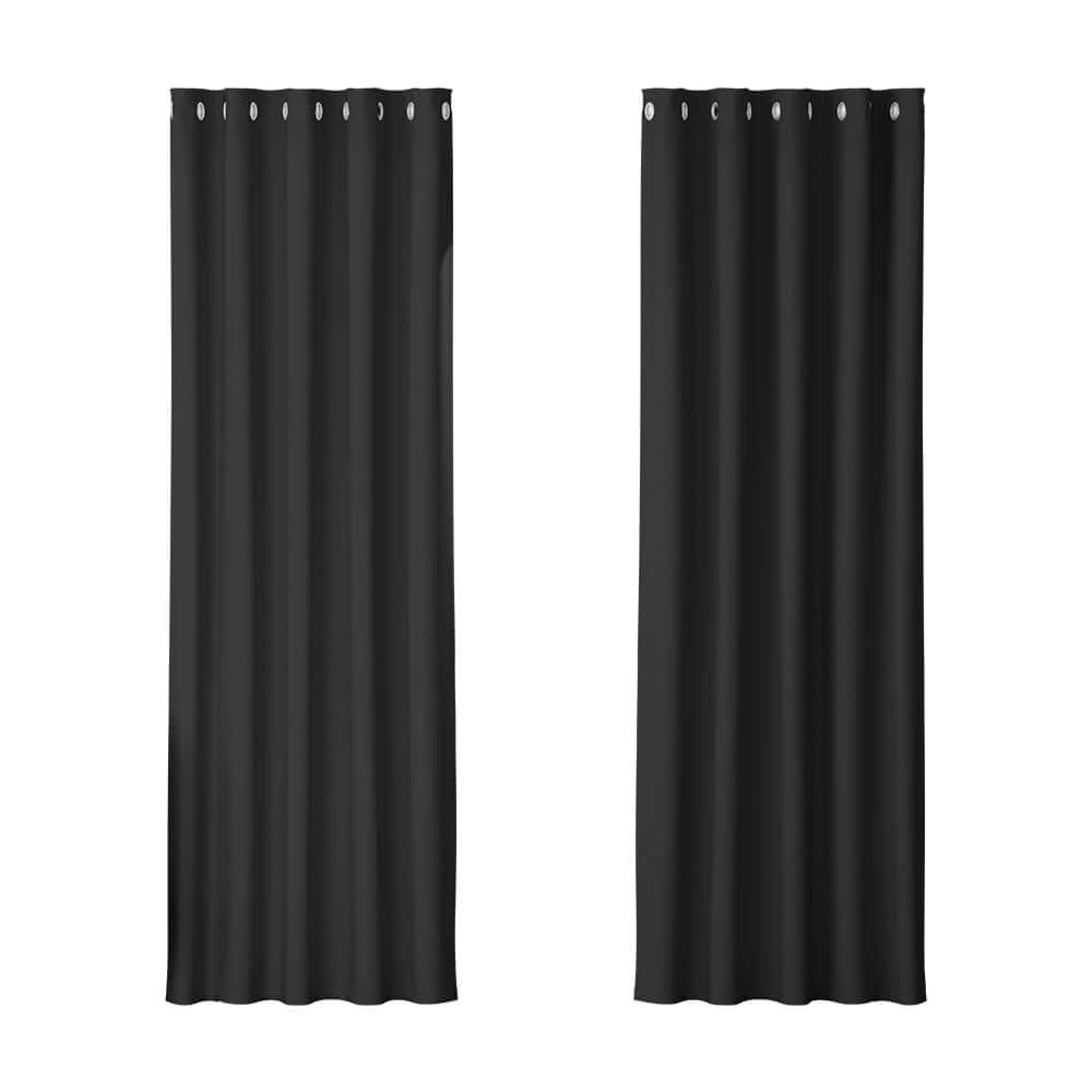 _label_, DSZ Product, feed-cond-new, feed-sl-free shipping, free-shipping, newArtiss 2 X  Blockout Curtains Eyelet 180 X 213Cm Black - Premium Home & Garden > Curtains > Curtains & Drapes from Artiss ! Shop Online Buy Now at S & D's Value Store Family Business Best Customer Service_label_, DSZ Product, feed-cond-new, feed-sl-free shipping, free-shipping, new