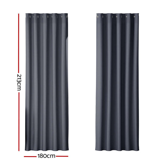 _label_, DSZ Product, feed-cond-new, feed-sl-free shipping, free-shipping, newArtiss 2 X  Blockout Curtains Eyelet 180 X 213Cm Charcoal - Premium Home & Garden > Curtains > Curtains & Drapes from Artiss ! Shop Online Buy Now at S & D's Value Store Family Business Best Customer Service_label_, DSZ Product, feed-cond-new, feed-sl-free shipping, free-shipping, new