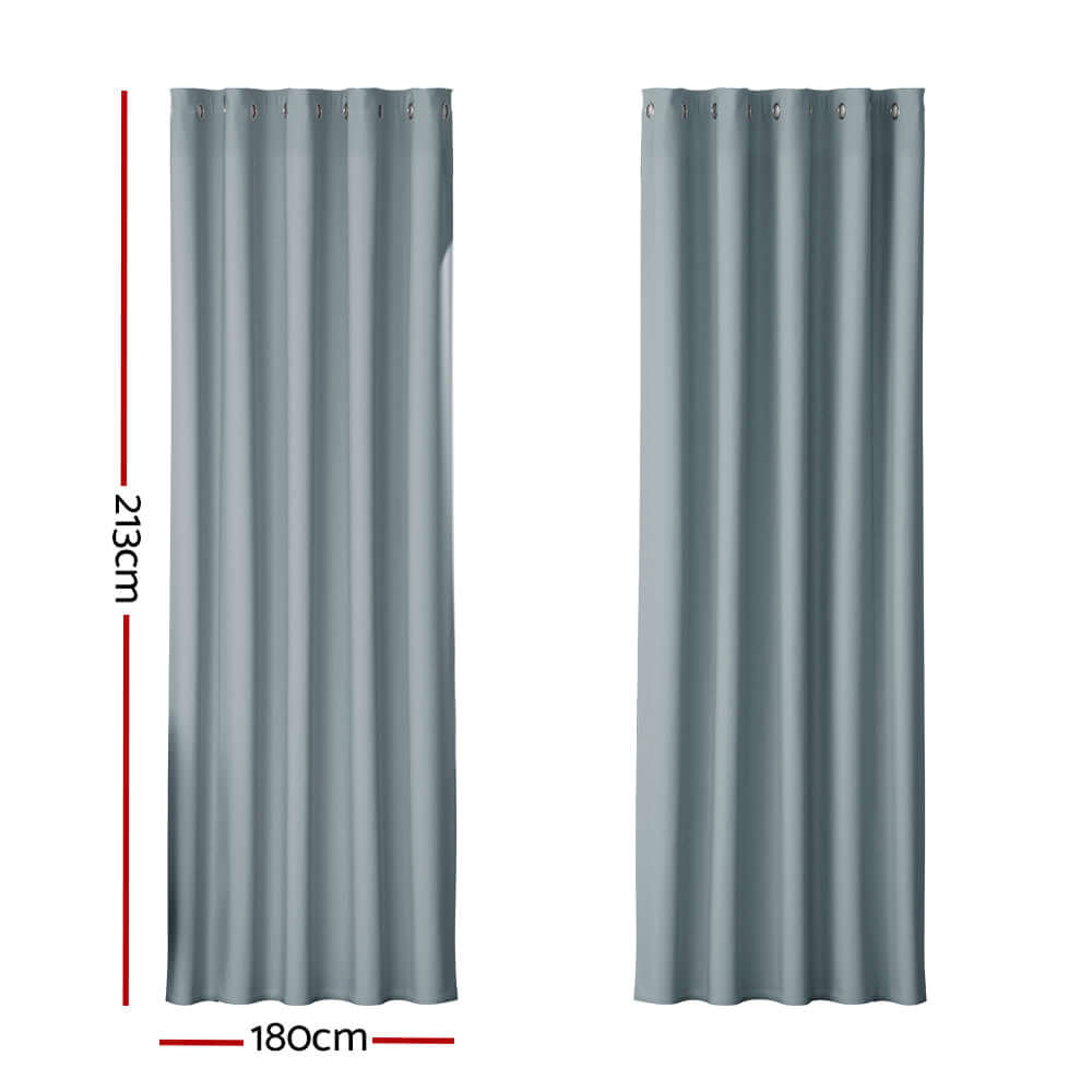 _label_, DSZ Product, feed-cond-new, feed-sl-free shipping, free-shipping, newArtiss 2 X  Blockout Curtains Eyelet 180 X 213Cm Grey - Premium Home & Garden > Curtains > Curtains & Drapes from Artiss ! Shop Online Buy Now at S & D's Value Store Family Business Best Customer Service_label_, DSZ Product, feed-cond-new, feed-sl-free shipping, free-shipping, new