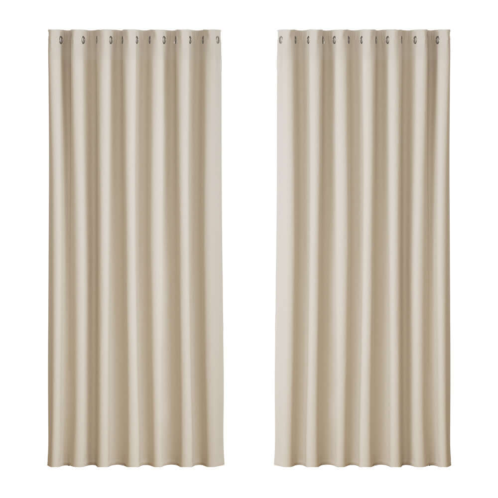 _label_, DSZ Product, feed-cond-new, feed-sl-free shipping, free-shipping, newArtiss 2 X  Blockout Curtains Eyelet 240 X 230Cm Beige - Premium Home & Garden > Curtains > Curtains & Drapes from Artiss ! Shop Online Buy Now at S & D's Value Store Family Business Best Customer Service_label_, DSZ Product, feed-cond-new, feed-sl-free shipping, free-shipping, new