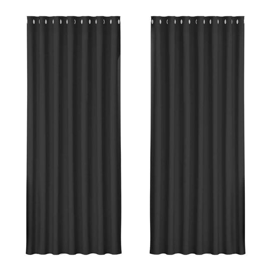 _label_, DSZ Product, feed-cond-new, feed-sl-free shipping, free-shipping, newArtiss 2 X  Blockout Curtains Eyelet 240 X 230Cm Black - Premium Home & Garden > Curtains > Curtains & Drapes from Artiss ! Shop Online Buy Now at S & D's Value Store Family Business Best Customer Service_label_, DSZ Product, feed-cond-new, feed-sl-free shipping, free-shipping, new