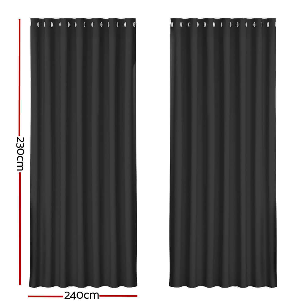 _label_, DSZ Product, feed-cond-new, feed-sl-free shipping, free-shipping, newArtiss 2 X  Blockout Curtains Eyelet 240 X 230Cm Black - Premium Home & Garden > Curtains > Curtains & Drapes from Artiss ! Shop Online Buy Now at S & D's Value Store Family Business Best Customer Service_label_, DSZ Product, feed-cond-new, feed-sl-free shipping, free-shipping, new