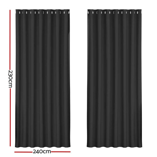 _label_, DSZ Product, feed-cond-new, feed-sl-free shipping, free-shipping, newArtiss 2 X  Blockout Curtains Eyelet 240 X 230Cm Black - Premium Home & Garden > Curtains > Curtains & Drapes from Artiss ! Shop Online Buy Now at S & D's Value Store Family Business Best Customer Service_label_, DSZ Product, feed-cond-new, feed-sl-free shipping, free-shipping, new