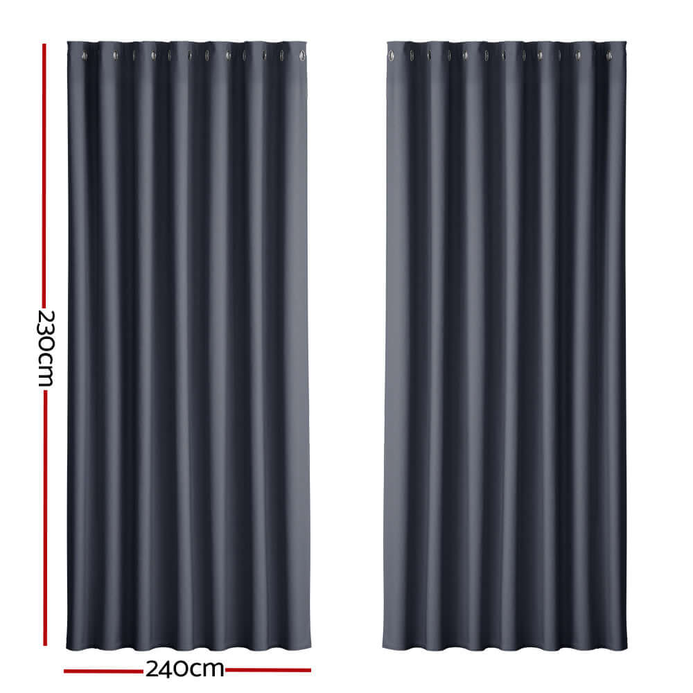 _label_, DSZ Product, feed-cond-new, feed-sl-free shipping, free-shipping, newArtiss 2 X  Blockout Curtains Eyelet 240 X 230Cm Charcoal - Premium Home & Garden > Curtains > Curtains & Drapes from Artiss ! Shop Online Buy Now at S & D's Value Store Family Business Best Customer Service_label_, DSZ Product, feed-cond-new, feed-sl-free shipping, free-shipping, new