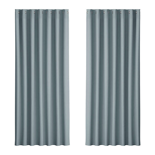 _label_, DSZ Product, feed-cond-new, feed-sl-free shipping, free-shipping, newArtiss 2 X  Blockout Curtains Eyelet 240 X 230Cm Grey - Premium Home & Garden > Curtains > Curtains & Drapes from Artiss ! Shop Online Buy Now at S & D's Value Store Family Business Best Customer Service_label_, DSZ Product, feed-cond-new, feed-sl-free shipping, free-shipping, new