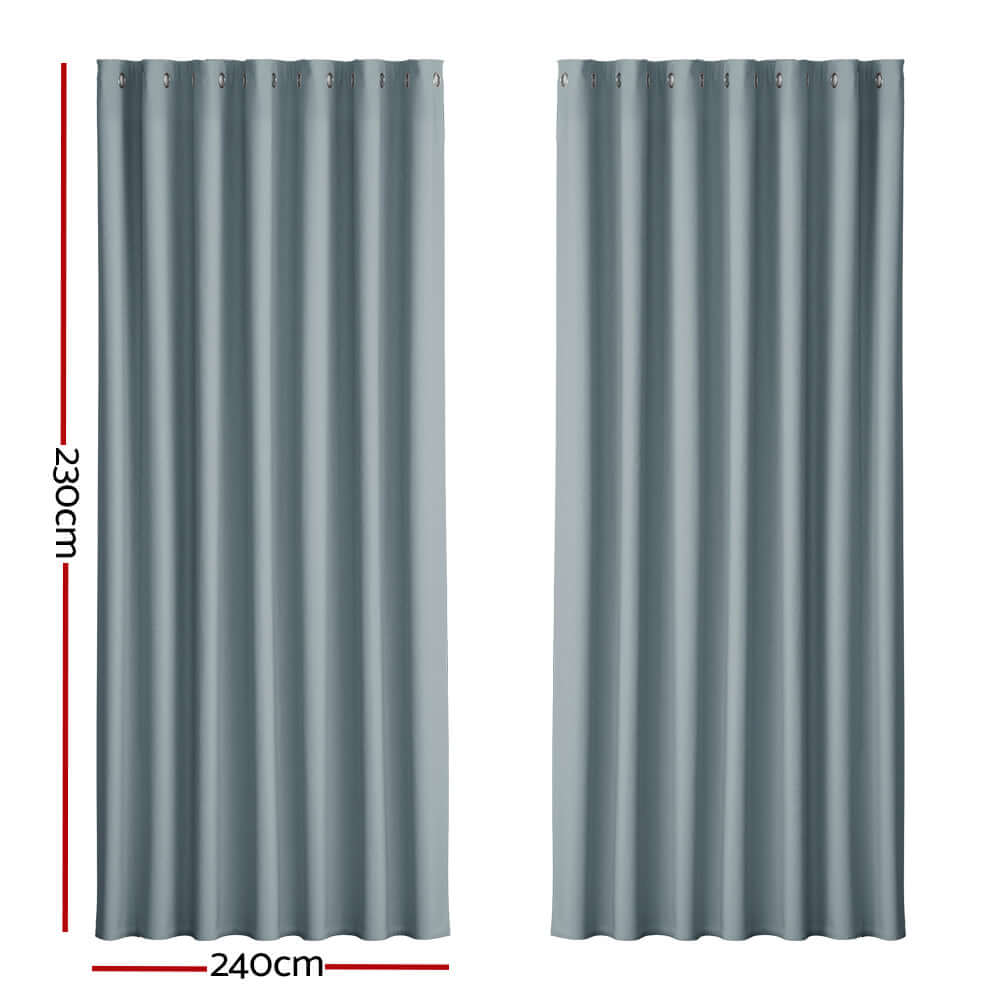 _label_, DSZ Product, feed-cond-new, feed-sl-free shipping, free-shipping, newArtiss 2 X  Blockout Curtains Eyelet 240 X 230Cm Grey - Premium Home & Garden > Curtains > Curtains & Drapes from Artiss ! Shop Online Buy Now at S & D's Value Store Family Business Best Customer Service_label_, DSZ Product, feed-cond-new, feed-sl-free shipping, free-shipping, new