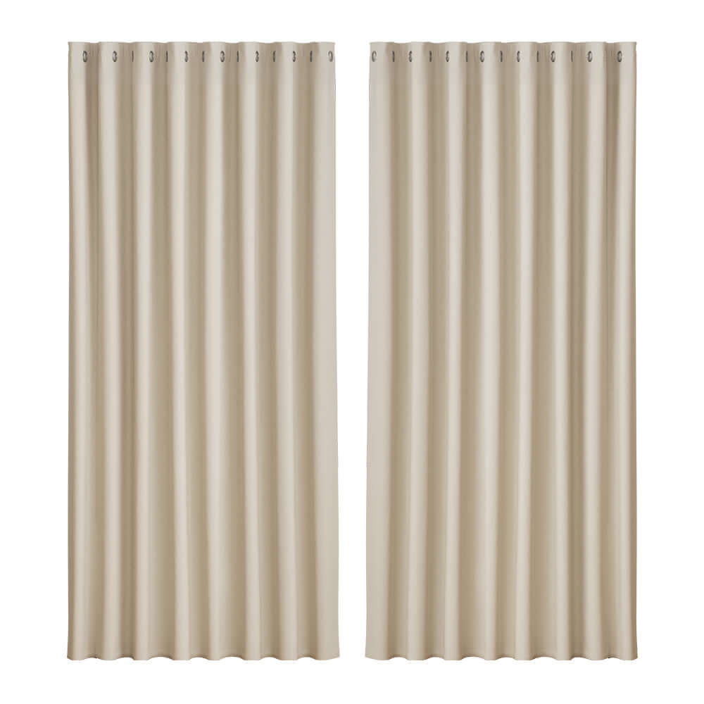 _label_, DSZ Product, feed-cond-new, feed-sl-free shipping, free-shipping, newArtiss 2 X  Blockout Curtains Eyelet 300 X 230Cm Beige - Premium Home & Garden > Curtains > Curtains & Drapes from Artiss ! Shop Online Buy Now at S & D's Value Store Family Business Best Customer Service_label_, DSZ Product, feed-cond-new, feed-sl-free shipping, free-shipping, new