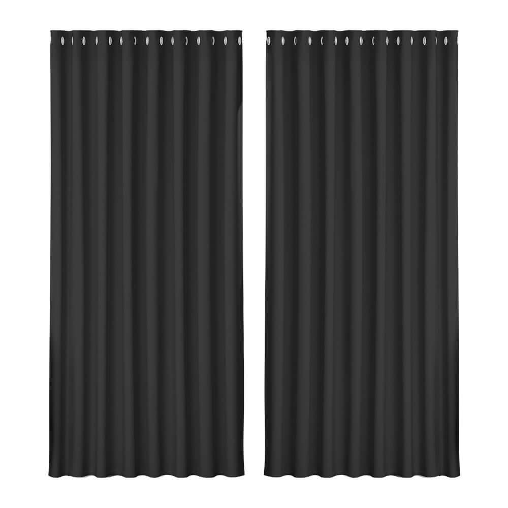 _label_, DSZ Product, feed-cond-new, feed-sl-free shipping, free-shipping, newArtiss 2 X  Blockout Curtains Eyelet 300 X 230Cm Black - Premium Home & Garden > Curtains > Curtains & Drapes from Artiss ! Shop Online Buy Now at S & D's Value Store Family Business Best Customer Service_label_, DSZ Product, feed-cond-new, feed-sl-free shipping, free-shipping, new