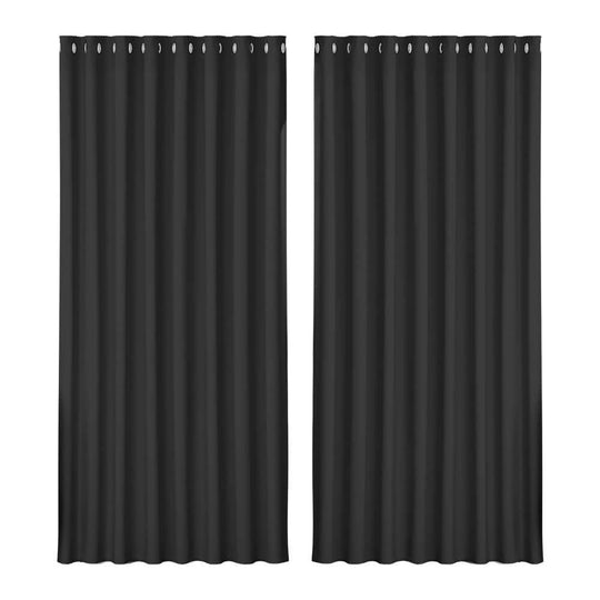 _label_, DSZ Product, feed-cond-new, feed-sl-free shipping, free-shipping, newArtiss 2 X  Blockout Curtains Eyelet 300 X 230Cm Black - Premium Home & Garden > Curtains > Curtains & Drapes from Artiss ! Shop Online Buy Now at S & D's Value Store Family Business Best Customer Service_label_, DSZ Product, feed-cond-new, feed-sl-free shipping, free-shipping, new