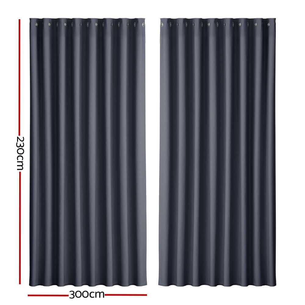 _label_, DSZ Product, feed-cond-new, feed-sl-free shipping, free-shipping, newArtiss 2 X  Blockout Curtains Eyelet 300 X 230Cm Charcoal - Premium Home & Garden > Curtains > Curtains & Drapes from Artiss ! Shop Online Buy Now at S & D's Value Store Family Business Best Customer Service_label_, DSZ Product, feed-cond-new, feed-sl-free shipping, free-shipping, new