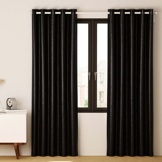 _label_, DSZ Product, feed-cond-new, feed-sl-free shipping, free-shipping, newArtiss 2 X  Blockout Curtains Eyelet 140 X 230Cm Black Shine - Premium Home & Garden > Curtains > Curtains & Drapes from Artiss ! Shop Online Buy Now at S & D's Value Store Family Business Best Customer Service_label_, DSZ Product, feed-cond-new, feed-sl-free shipping, free-shipping, new