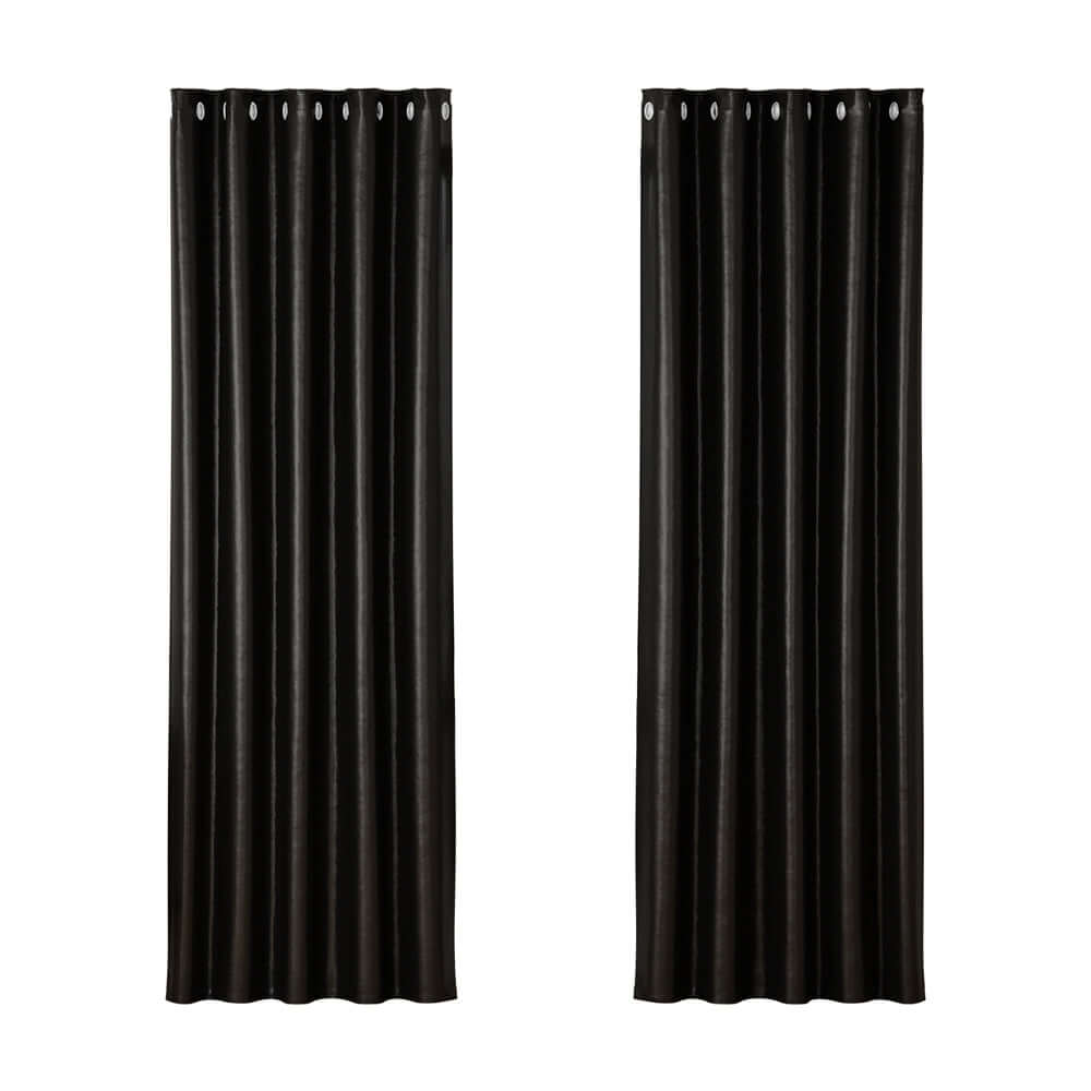 _label_, DSZ Product, feed-cond-new, feed-sl-free shipping, free-shipping, newArtiss 2 X  Blockout Curtains Eyelet 180 X 213Cm Black Shine - Premium Home & Garden > Curtains > Curtains & Drapes from Artiss ! Shop Online Buy Now at S & D's Value Store Family Business Best Customer Service_label_, DSZ Product, feed-cond-new, feed-sl-free shipping, free-shipping, new