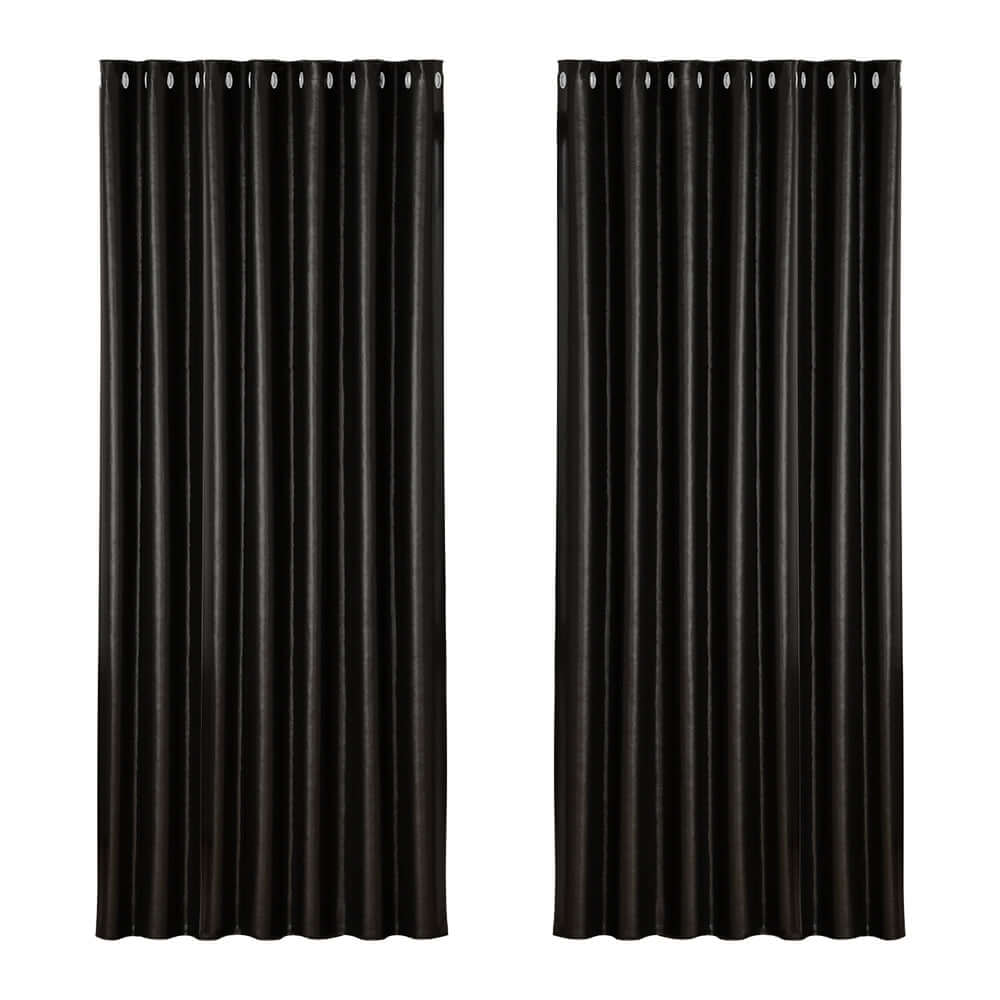 _label_, DSZ Product, feed-cond-new, feed-sl-free shipping, free-shipping, newArtiss 2 X  Blockout Curtains Eyelet 240 X 230Cm Black Shine - Premium Home & Garden > Curtains > Curtains & Drapes from Artiss ! Shop Online Buy Now at S & D's Value Store Family Business Best Customer Service_label_, DSZ Product, feed-cond-new, feed-sl-free shipping, free-shipping, new