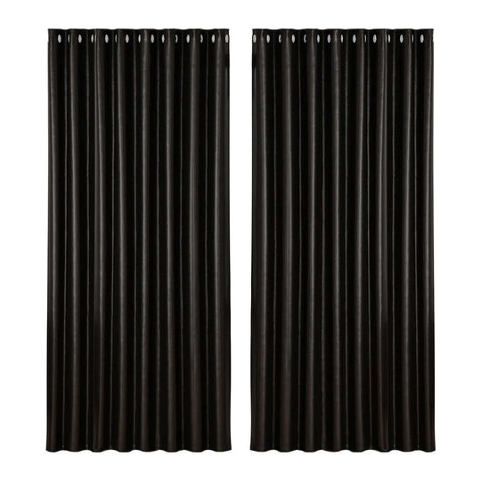 _label_, DSZ Product, feed-cond-new, feed-sl-free shipping, free-shipping, newArtiss 2 X  Blockout Curtains Eyelet 300 X 230Cm Black Shine - Premium Home & Garden > Curtains > Curtains & Drapes from Artiss ! Shop Online Buy Now at S & D's Value Store Family Business Best Customer Service_label_, DSZ Product, feed-cond-new, feed-sl-free shipping, free-shipping, new