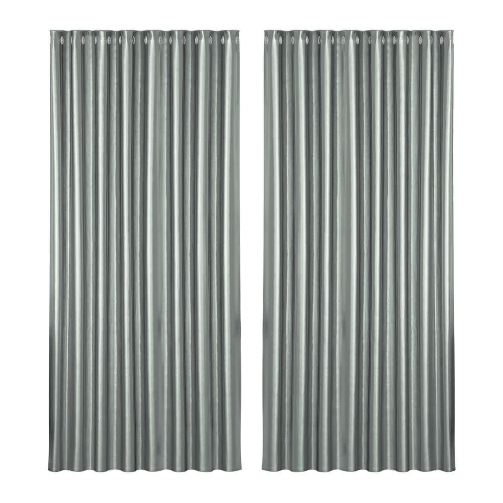 _label_, DSZ Product, feed-cond-new, feed-sl-free shipping, free-shipping, newArtiss 2 X  Blockout Curtains Eyelet 300 X 230Cm Grey Shine - Premium Home & Garden > Curtains > Curtains & Drapes from Artiss ! Shop Online Buy Now at S & D's Value Store Family Business Best Customer Service_label_, DSZ Product, feed-cond-new, feed-sl-free shipping, free-shipping, new