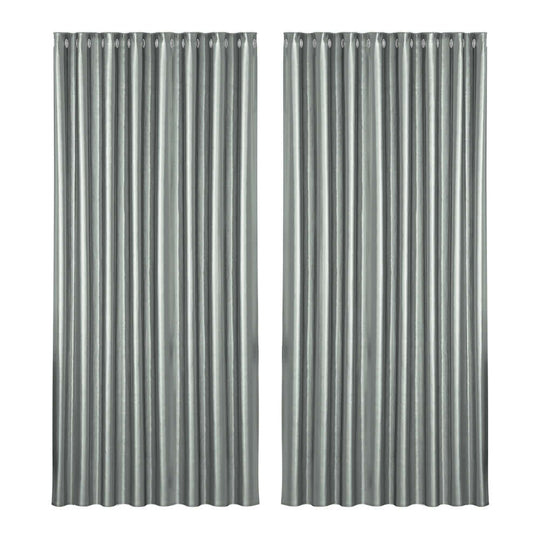 _label_, DSZ Product, feed-cond-new, feed-sl-free shipping, free-shipping, newArtiss 2 X  Blockout Curtains Eyelet 300 X 230Cm Grey Shine - Premium Home & Garden > Curtains > Curtains & Drapes from Artiss ! Shop Online Buy Now at S & D's Value Store Family Business Best Customer Service_label_, DSZ Product, feed-cond-new, feed-sl-free shipping, free-shipping, new