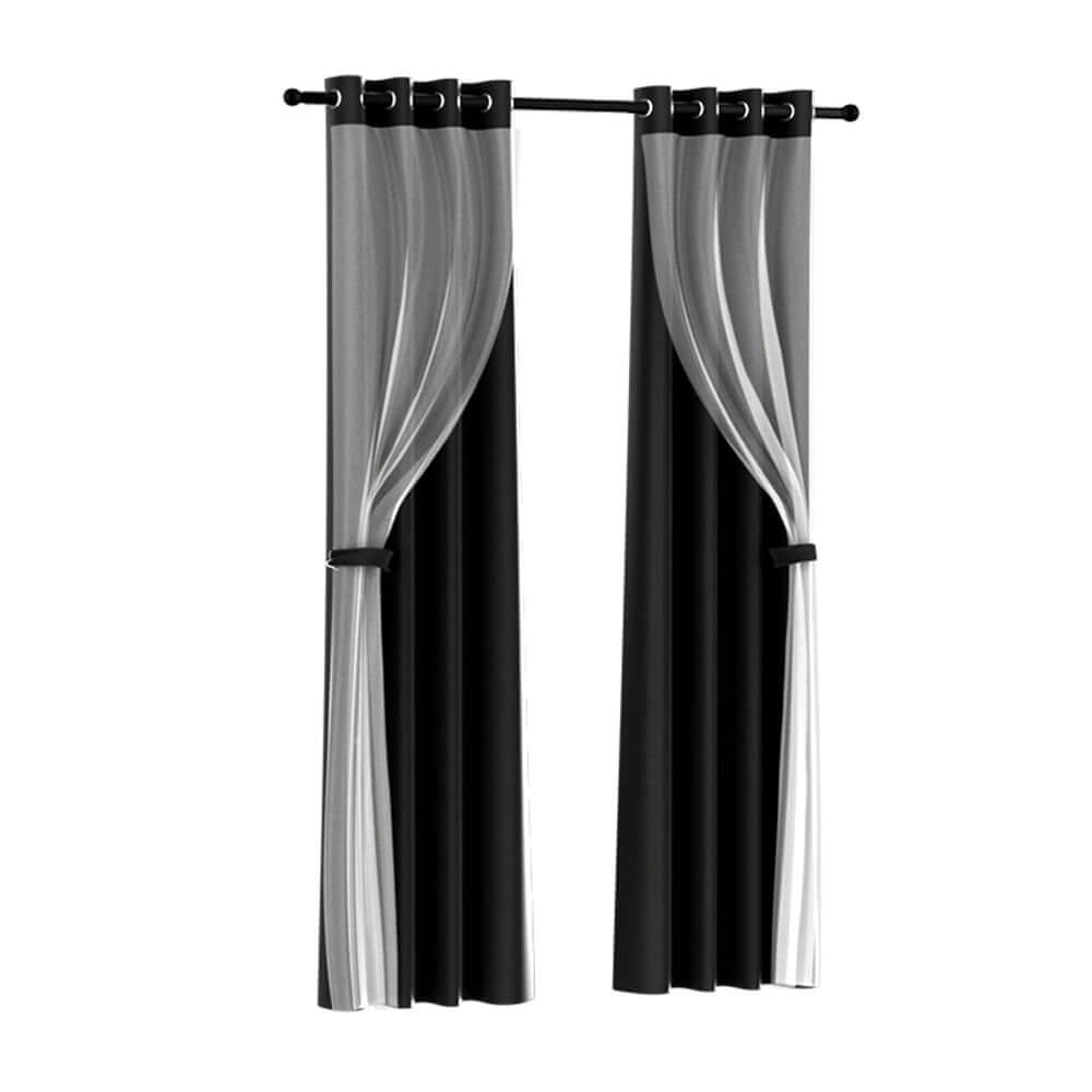 _label_, DSZ Product, feed-cond-new, feed-sl-free shipping, free-shipping, newArtiss 2 X  132 X 274Cm Blockout Sheer Curtains Black - Premium Home & Garden > Curtains > Curtains & Drapes from Artiss ! Shop Online Buy Now at S & D's Value Store Family Business Best Customer Service_label_, DSZ Product, feed-cond-new, feed-sl-free shipping, free-shipping, new