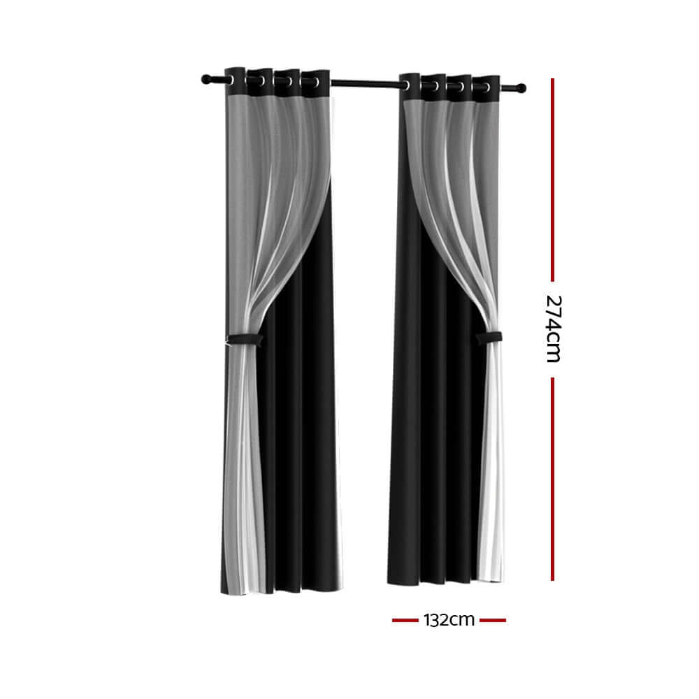 _label_, DSZ Product, feed-cond-new, feed-sl-free shipping, free-shipping, newArtiss 2 X  132 X 274Cm Blockout Sheer Curtains Black - Premium Home & Garden > Curtains > Curtains & Drapes from Artiss ! Shop Online Buy Now at S & D's Value Store Family Business Best Customer Service_label_, DSZ Product, feed-cond-new, feed-sl-free shipping, free-shipping, new