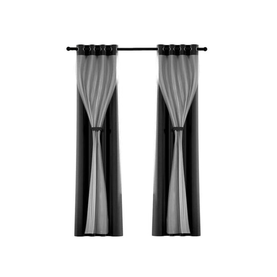 _label_, DSZ Product, feed-cond-new, feed-sl-free shipping, free-shipping, newArtiss 2 X  132 X 304Cm Blockout Sheer Curtains Black - Premium Home & Garden > Curtains > Curtains & Drapes from Artiss ! Shop Online Buy Now at S & D's Value Store Family Business Best Customer Service_label_, DSZ Product, feed-cond-new, feed-sl-free shipping, free-shipping, new