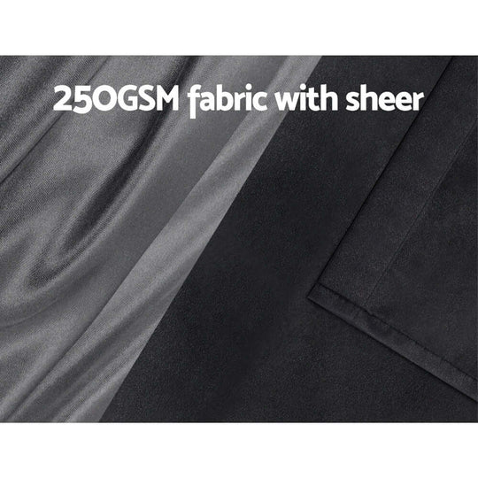 _label_, DSZ Product, feed-cond-new, feed-sl-free shipping, free-shipping, newArtiss 2 X  132 X 304Cm Blockout Sheer Curtains Black - Premium Home & Garden > Curtains > Curtains & Drapes from Artiss ! Shop Online Buy Now at S & D's Value Store Family Business Best Customer Service_label_, DSZ Product, feed-cond-new, feed-sl-free shipping, free-shipping, new