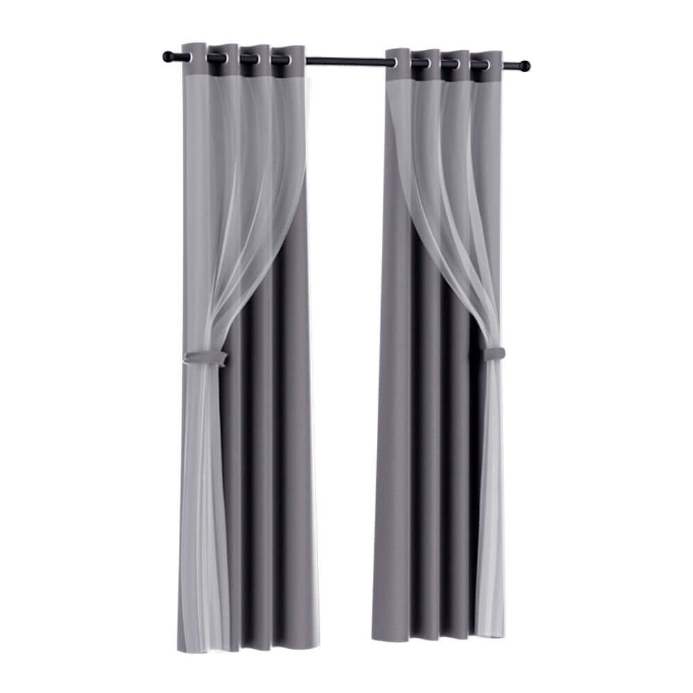 _label_, DSZ Product, feed-cond-new, feed-sl-free shipping, free-shipping, newArtiss 2 X  132 X 304Cm Blockout Sheer Curtains Charcoal - Premium Home & Garden > Curtains > Curtains & Drapes from Artiss ! Shop Online Buy Now at S & D's Value Store Family Business Best Customer Service_label_, DSZ Product, feed-cond-new, feed-sl-free shipping, free-shipping, new