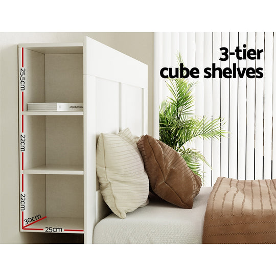 DSZ Product, feed-cond-new, feed-sl-DSZ Freight Payable, newArtiss Bed Head Headboard King With Shelves - Cabi White - Premium Furniture > Living Room > Bookcases & Shelves from Artiss ! Shop Online Buy Now at S & D's Value Store Family Business Best Customer ServiceDSZ Product, feed-cond-new, feed-sl-DSZ Freight Payable, new