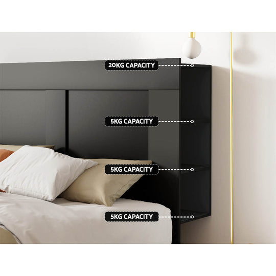 DSZ Product, feed-cond-new, feed-sl-DSZ Freight Payable, newArtiss Bed Head Headboard Queen With Shelves - Cabi Black - Premium Furniture > Bedroom > Beds & Bed Frames from Artiss ! Shop Online Buy Now at S & D's Value Store Family Business Best Customer ServiceDSZ Product, feed-cond-new, feed-sl-DSZ Freight Payable, new