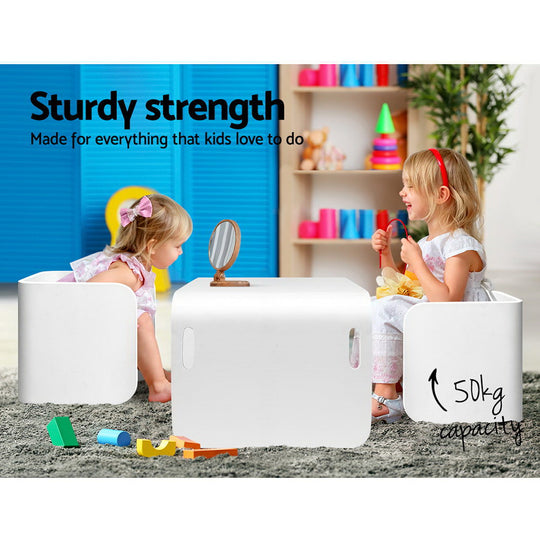 DSZ Product, feed-cond-new, feed-sl-DSZ Freight Payable, newKeezi 3Pcs Kids Table And Chairs Set Multifunctional Storage Desk White - Premium Furniture > Outdoor > Outdoor Dining Sets from Keezi ! Shop Online Buy Now at S & D's Value Store Family Business Best Customer ServiceDSZ Product, feed-cond-new, feed-sl-DSZ Freight Payable, new