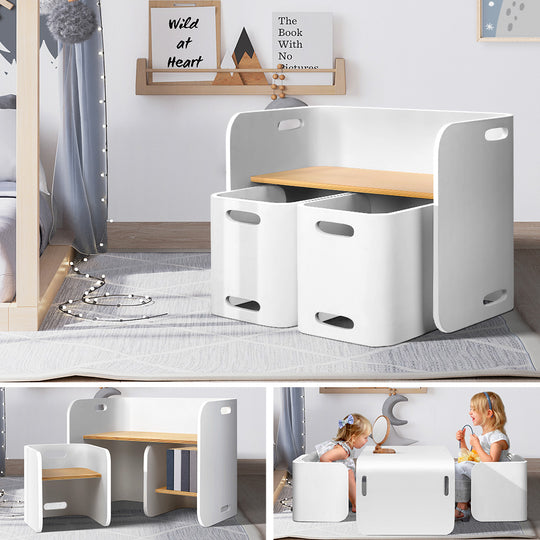 DSZ Product, feed-cond-new, feed-sl-DSZ Freight Payable, newKeezi 3Pcs Kids Table And Chairs Set Multifunctional Storage Desk White - Premium Furniture > Outdoor > Outdoor Dining Sets from Keezi ! Shop Online Buy Now at S & D's Value Store Family Business Best Customer ServiceDSZ Product, feed-cond-new, feed-sl-DSZ Freight Payable, new