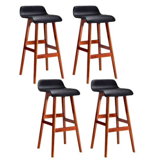 Set of 4 Artiss Wooden Black Bar Stools with PU Leather Seats for Affordable Lux DIY Style.