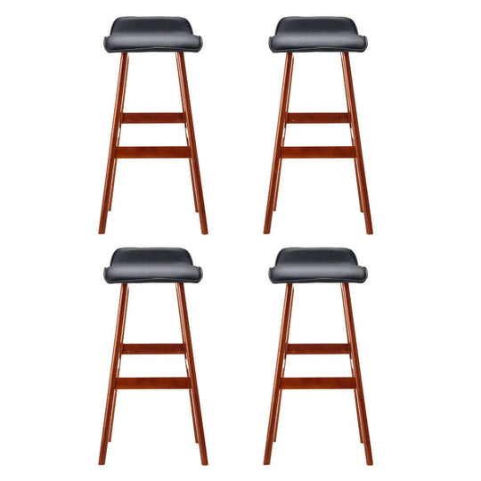 Set of 4 Artiss wooden bar stools in black PU leather, combining quality comfort and stylish design at an affordable price.