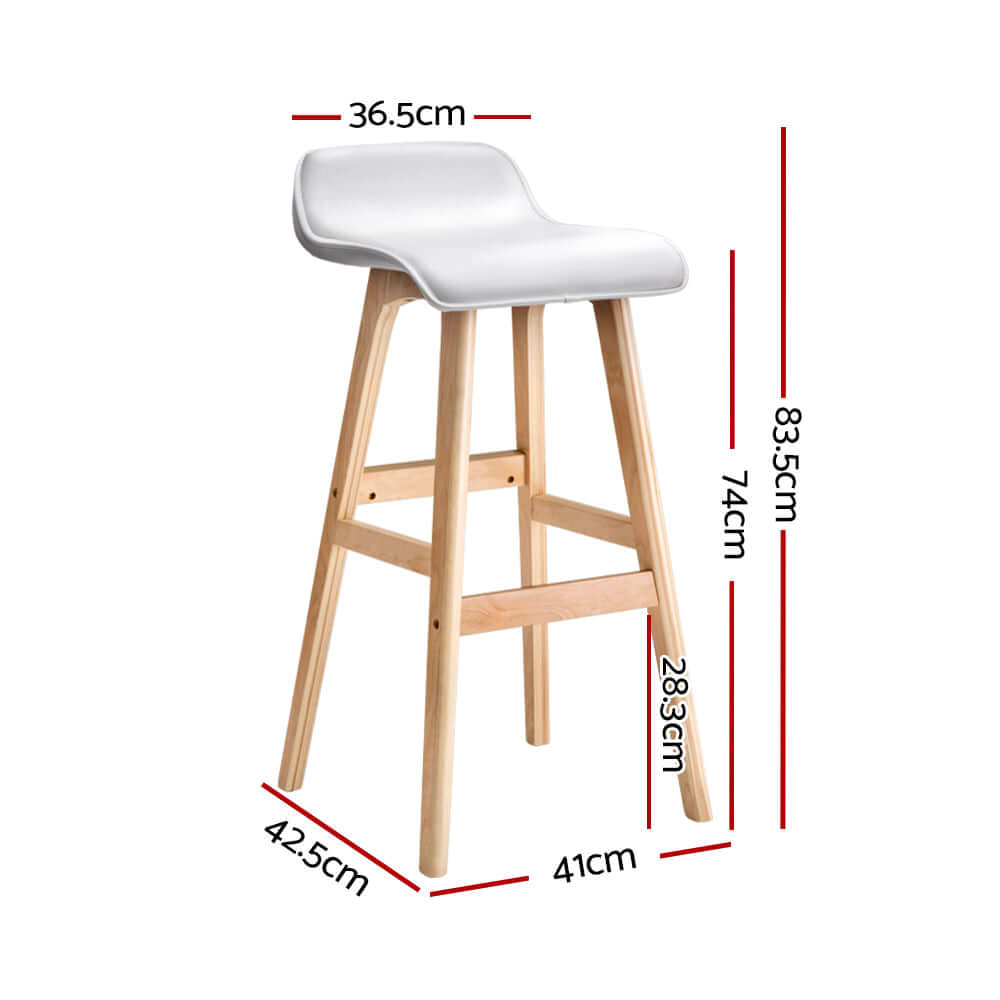 Artiss wooden bar stool with white PU leather seat, affordable and stylish, perfect for DIY home decor.