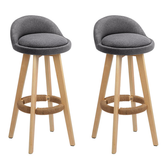 DSZ Product, feed-cond-new, feed-sl-DSZ Freight Payable, newArtiss 2 X  Bar Stools Padded Linen Wooden Grey - Premium Furniture > Bar Stools & Chairs > Table & Bar Stools from Artiss ! Shop Online Buy Now at S & D's Value Store Family Business Best Customer ServiceDSZ Product, feed-cond-new, feed-sl-DSZ Freight Payable, new