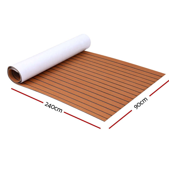 Seamanship EVA foam dark brown boat flooring mat 240x90cm with self-adhesive backing, ideal for DIY renovations.