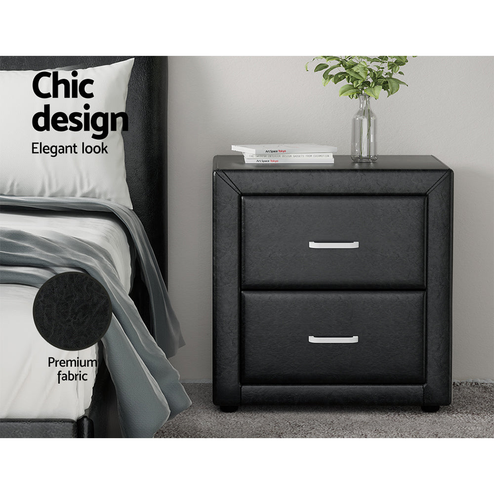 DSZ Product, feed-cond-new, feed-sl-DSZ Freight Payable, newArtiss Bedside Table 2 Drawers Side Table Leather - Caden Black - Premium Furniture > Bedroom > Bedside Tables from Artiss ! Shop Online Buy Now at S & D's Value Store Family Business Best Customer ServiceDSZ Product, feed-cond-new, feed-sl-DSZ Freight Payable, new