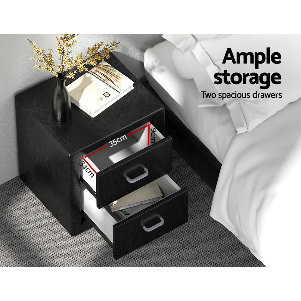 DSZ Product, feed-cond-new, feed-sl-DSZ Freight Payable, newArtiss Bedside Table 2 Drawers Side Table Leather - Caden Black - Premium Furniture > Bedroom > Bedside Tables from Artiss ! Shop Online Buy Now at S & D's Value Store Family Business Best Customer ServiceDSZ Product, feed-cond-new, feed-sl-DSZ Freight Payable, new