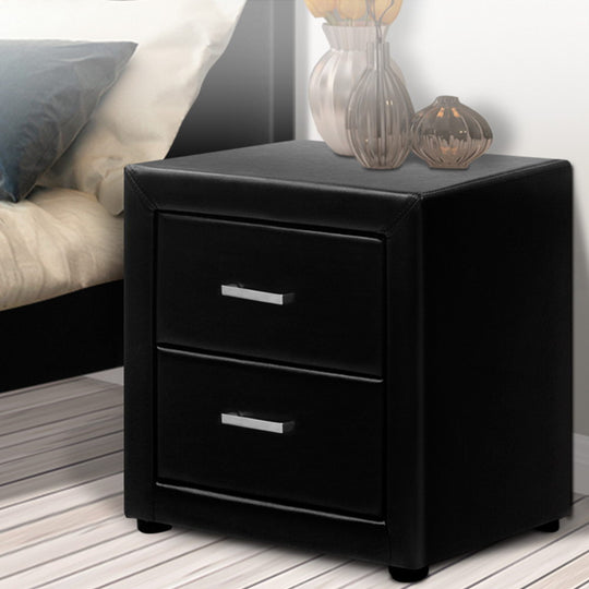 DSZ Product, feed-cond-new, feed-sl-DSZ Freight Payable, newArtiss Bedside Table 2 Drawers Side Table Leather - Caden Black - Premium Furniture > Bedroom > Bedside Tables from Artiss ! Shop Online Buy Now at S & D's Value Store Family Business Best Customer ServiceDSZ Product, feed-cond-new, feed-sl-DSZ Freight Payable, new