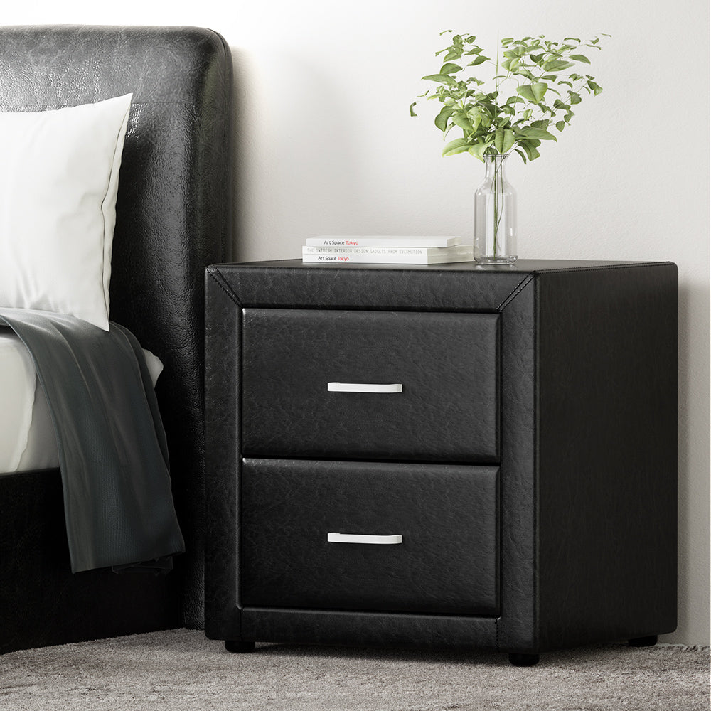 DSZ Product, feed-cond-new, feed-sl-DSZ Freight Payable, newArtiss Bedside Table 2 Drawers Side Table Leather - Caden Black - Premium Furniture > Bedroom > Bedside Tables from Artiss ! Shop Online Buy Now at S & D's Value Store Family Business Best Customer ServiceDSZ Product, feed-cond-new, feed-sl-DSZ Freight Payable, new