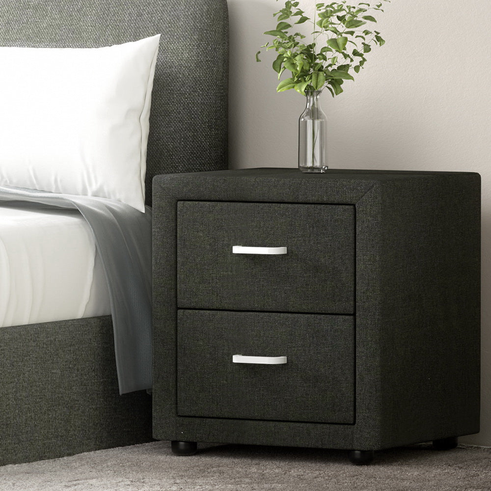 DSZ Product, feed-cond-new, feed-sl-DSZ Freight Payable, newArtiss Bedside Table 2 Drawers Fabric - Caden Charcoal - Premium Furniture > Bedroom > Bedside Tables from Artiss ! Shop Online Buy Now at S & D's Value Store Family Business Best Customer ServiceDSZ Product, feed-cond-new, feed-sl-DSZ Freight Payable, new